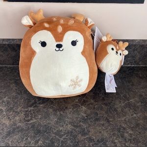 Dawn Squishmallow 8” Mom and Baby Clip Christmas